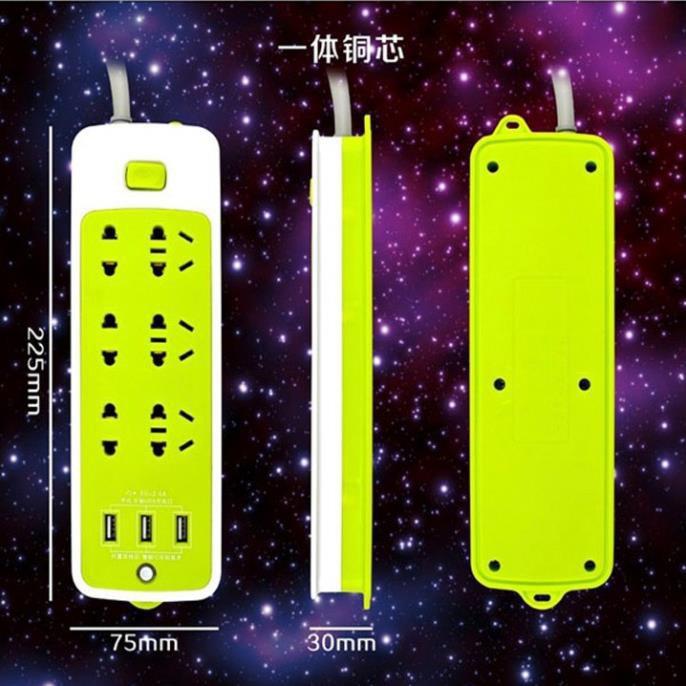 Ổ cắm điện đa năng có cổng usb sạc pin chuyển đổi thông minh chống giật phích dây dài 1m