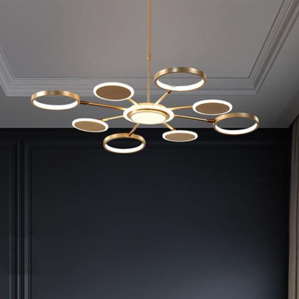 Đèn thả KATIN hiện đại với 3 chế độ ánh sáng trang trí nội thất sang trọng loại 8 bóng - kèm điều khiển từ xa - .