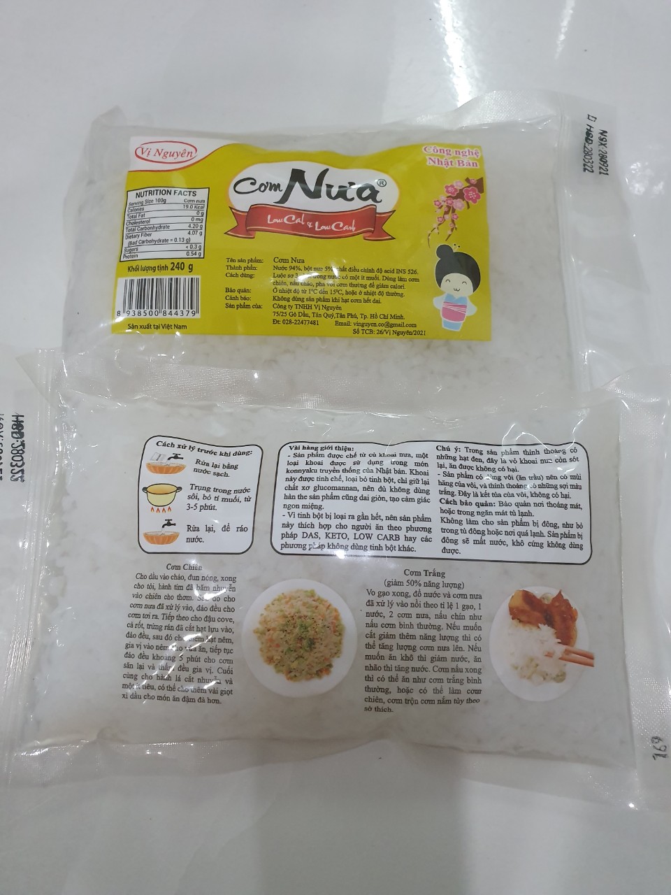 Combo 2 Gói Cơm Nưa Vị Nguyên Das Keto 240g