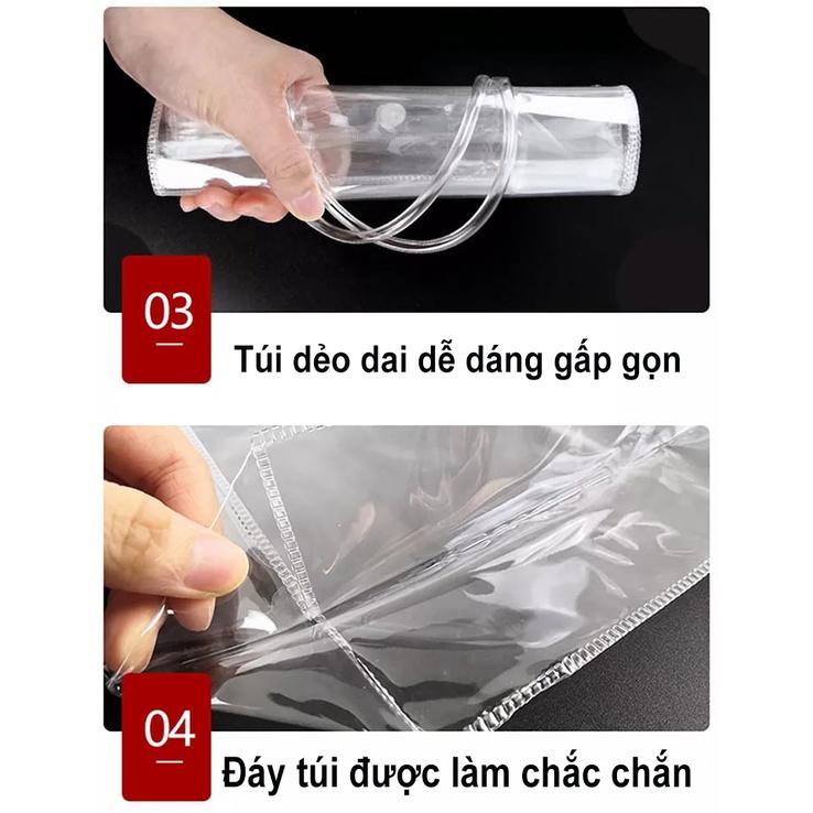 Túi nhựa trong suốt đựng mỹ phẩm, phụ kiện quà tặng quai trong, túi đựng quà tặng trong suốt