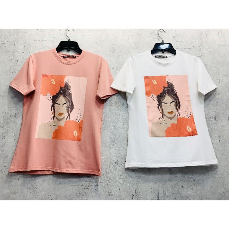 ÁO THUN CÔ GÁI HOA ĐÀO CHẤT COTTON 100% PHOM CHUẨN ĐẸP