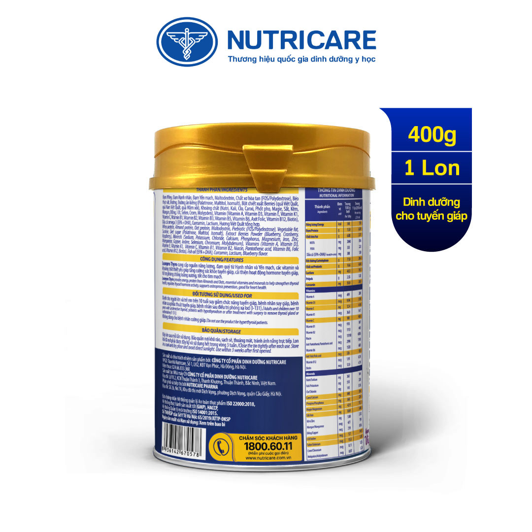 01 lon sữa Leanpro Thyro 400g - Sữa dành cho người bệnh tuyến giáp