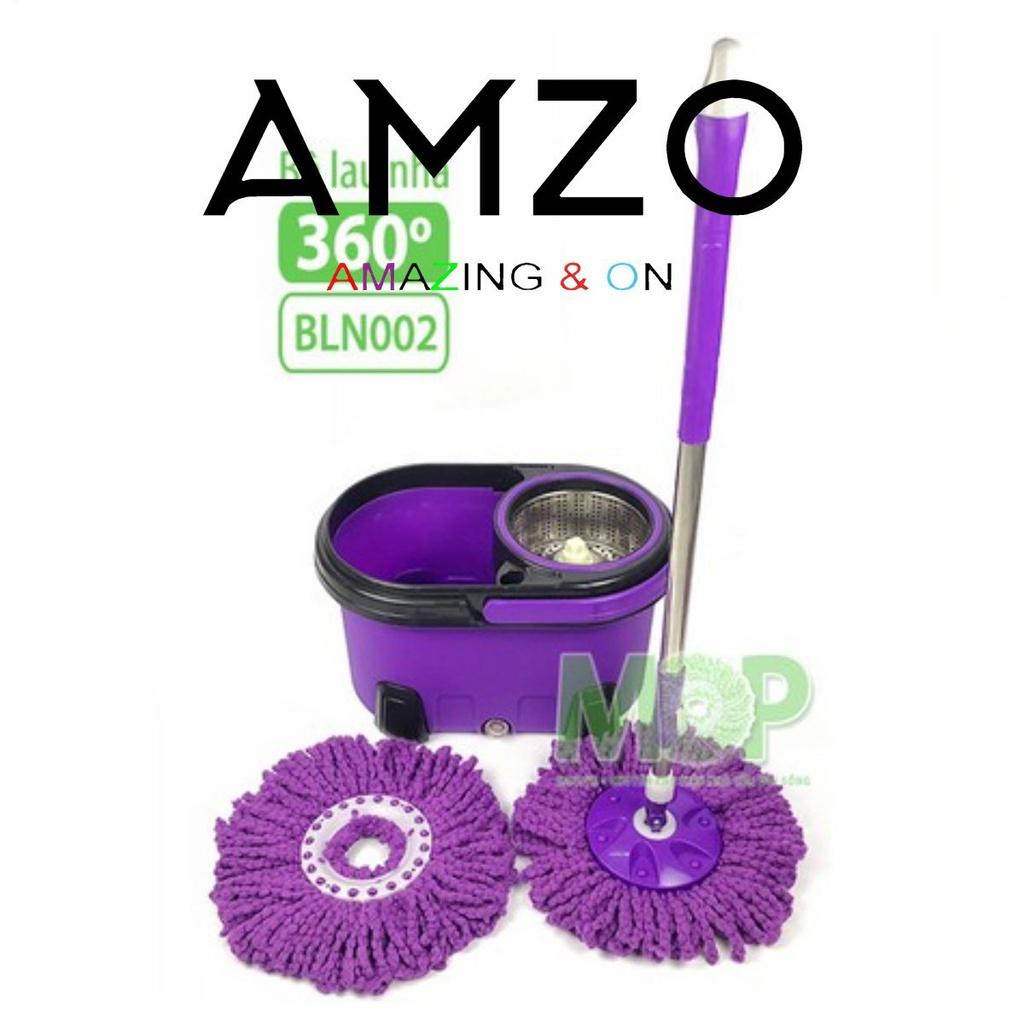 Bộ lau nhà xoay 360 độ ( kèm bông lau) tím - AMZO