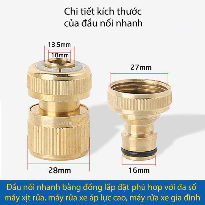 Bộ khớp nối bằng đồng - đầu nối nhanh dây cấp nước đầu VÀO máy rửa xe C0004-4