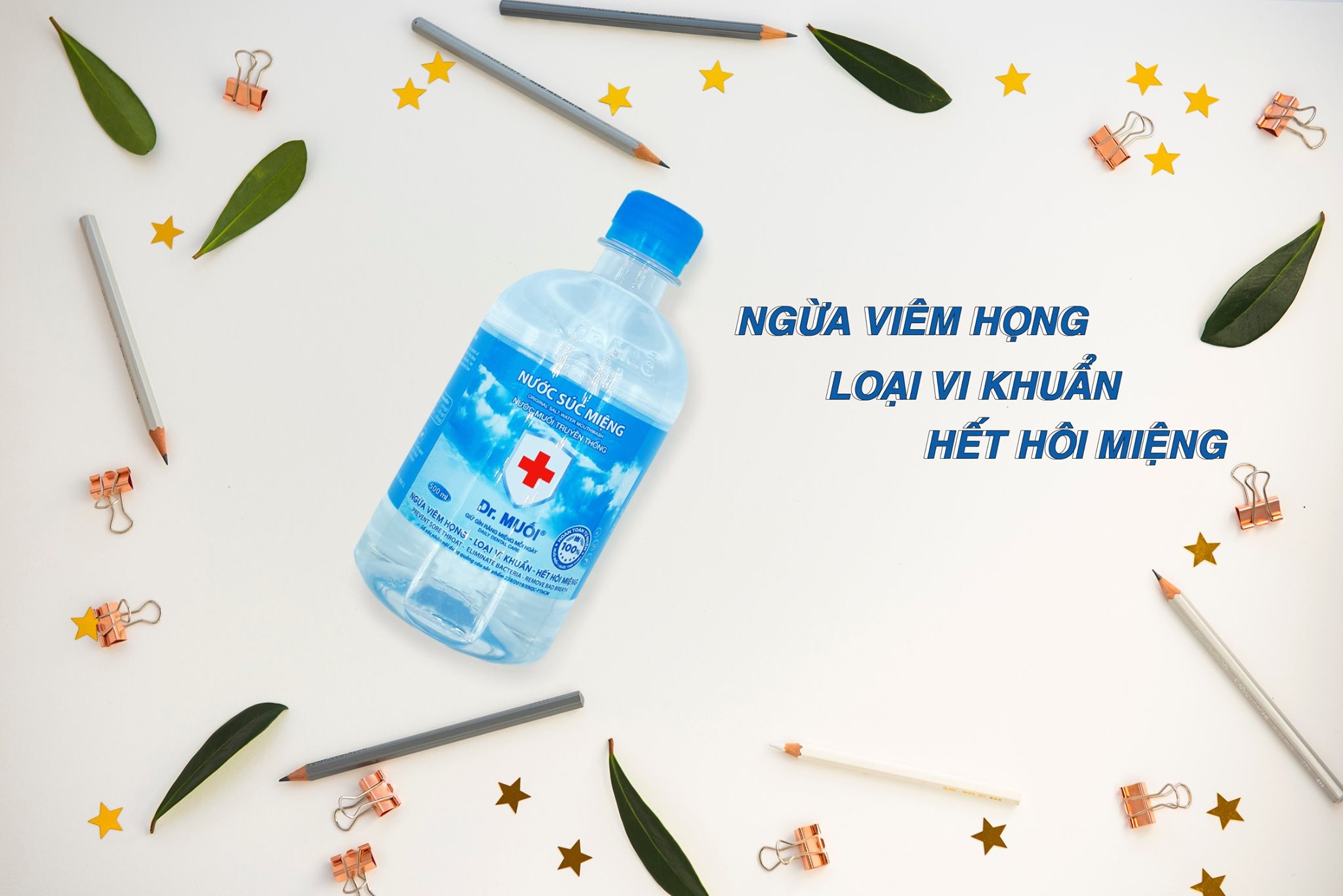 Nước súc miệng Dr. Muối truyền thống -Loại vi khuẩn, ngừa viêm họng, hết hôi miệng, chống sâu răng