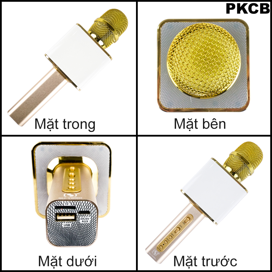 Micro Karaoke Bluetooth Chuyên Nghiệp Cho Giọng Hát Chất Lượng PKCB64 GOLD - Hàng Chính Hãng