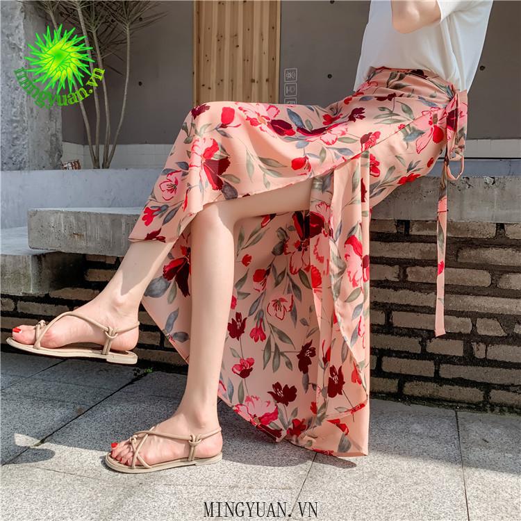 Chân Váy Voan In Họa Tiết Hoa Thanh Lịch Dành Cho Nữ