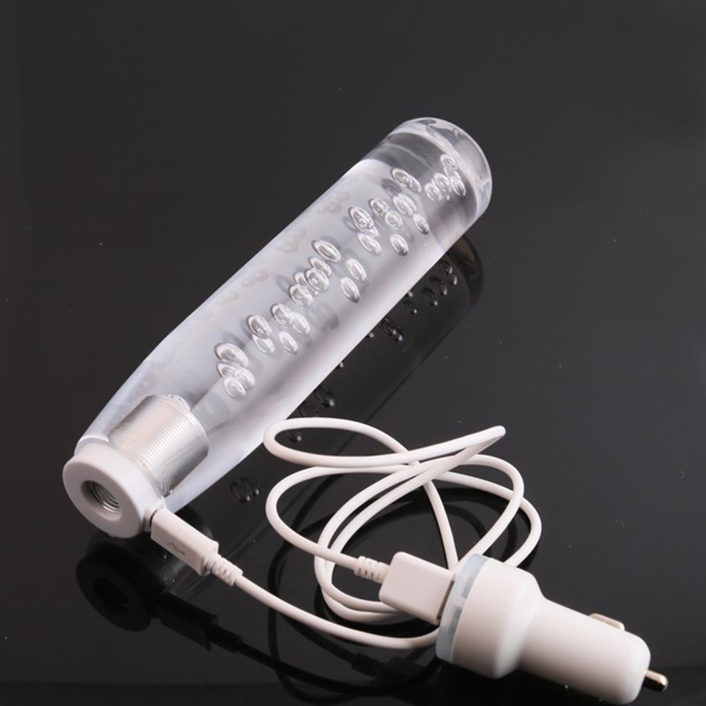 Universal Car Blue LED Gear Shift Lever Knob Head Shifter Crystal Bubble 15cm Clear