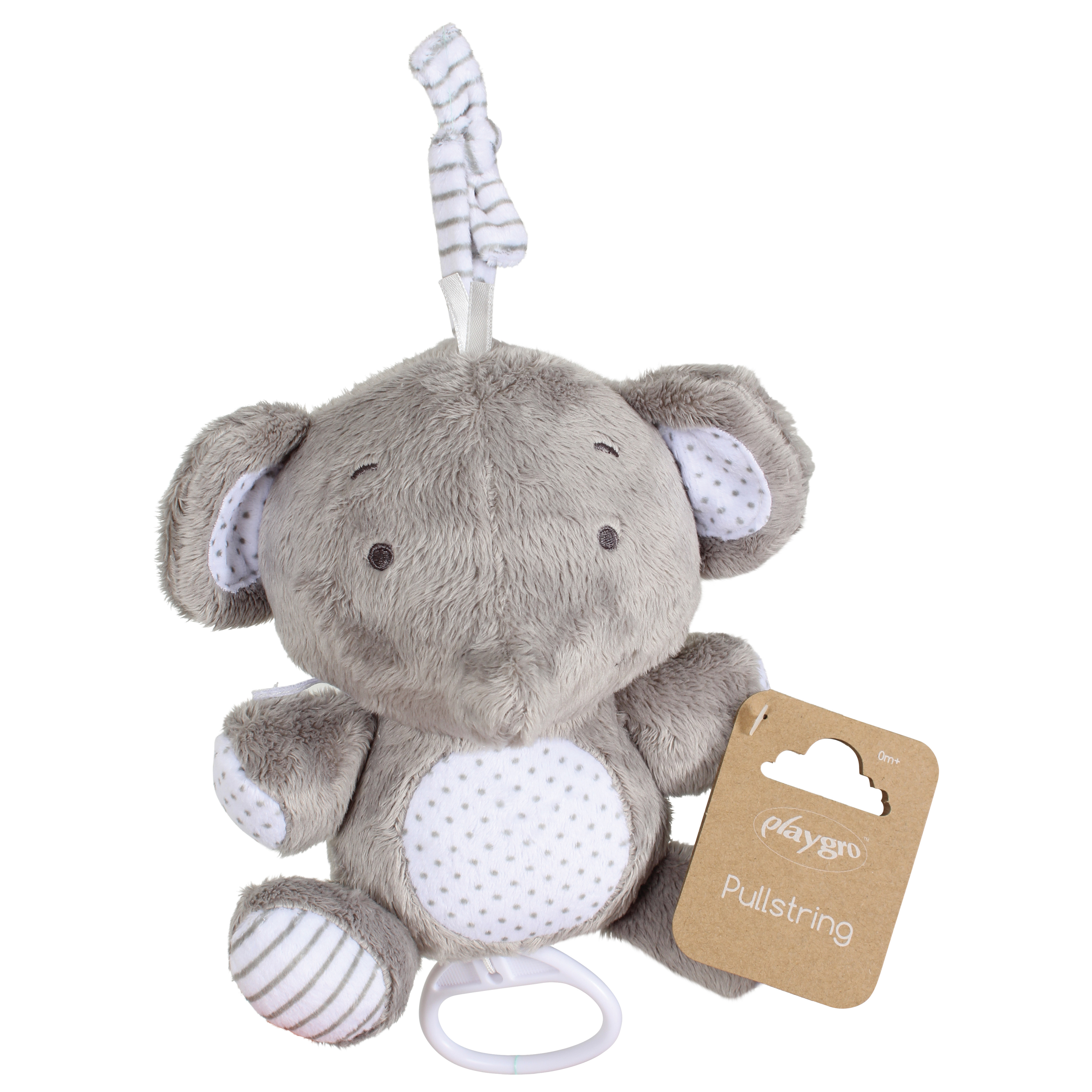 Thú bông voi con kéo dây phát nhạc Playgro Home Musical Pullstring Elephant, cho bé sơ sinh đến 36 tháng