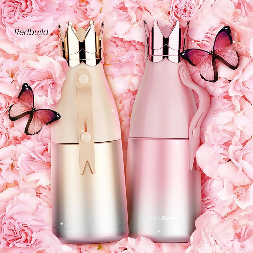 Bình Nước Giữ Nhiệt 240/350ml Hình Vương Miện Đỏ