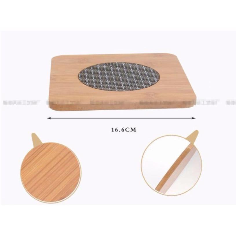 Lót nồi, bát đĩa nóng bằng gỗ, có lớp cách nhiệt -hàng đẹp