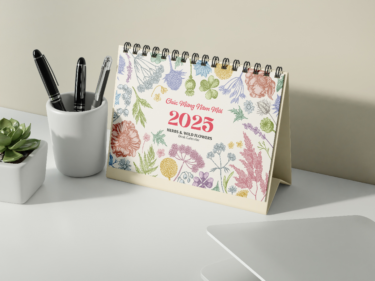 Lịch Bàn 2025 - Desk Calendar Nguyễn Trắc - Wild Flower and Herb