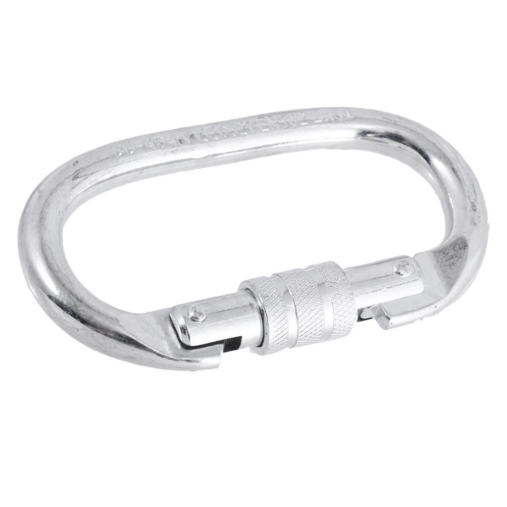 Heavy Duty Carbon Steel 25KN Screw Lock Carabiner + 35KN Figure 8 Belay Descender Device Outdoor Rock Climbing Rappelling Rescue