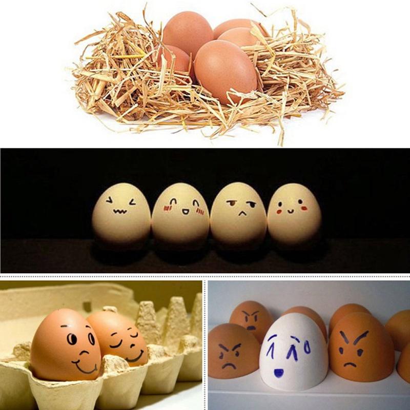 Bộ 12 Trứng Gà Giả Bằng Nhựa Dùng Trang Trí Để vẽ hoặc làm mô hình chuồng ấp, đạo cụ dạy học