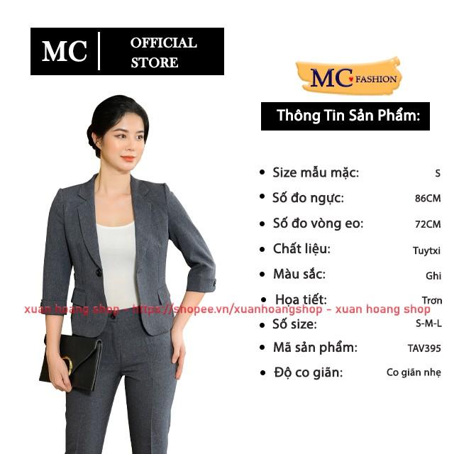 Áo Vest Nữ Blazer Kiểu Dáng Công Sở Màu Ghi Xám Đẹp Mc Fashion Tav395