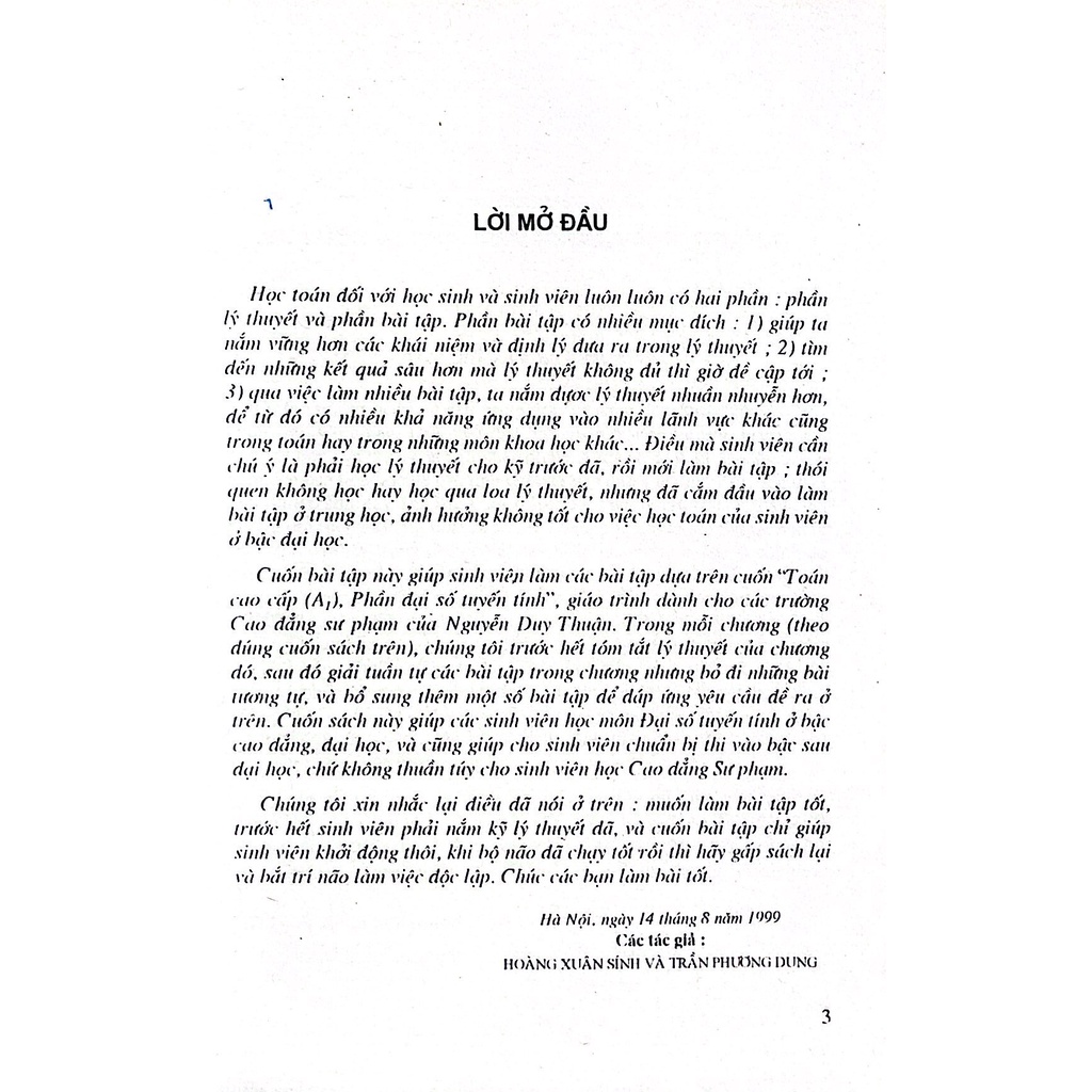 Bài Tập Đại Số Tuyến Tính