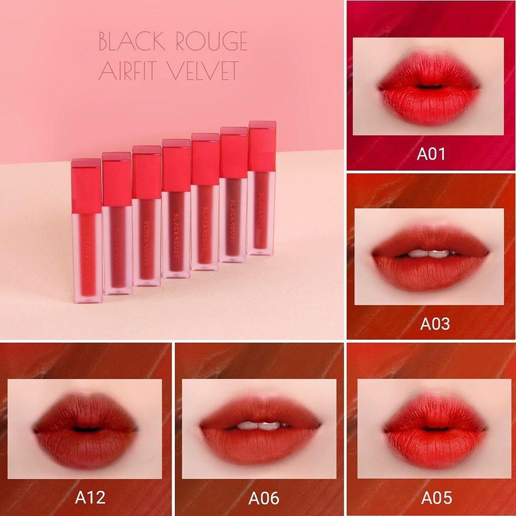 Son Kem Lì Black Rouge Air Fit Velvet Tint Ver 1 Tặng Kèm Mặt Nạ 3D mùi ngẫu nhiên