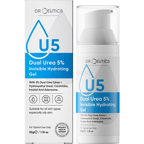 Gel DrCeutics Dual Urea 5% Invisible Hydrating Gel giúp dưỡng ẩm và phục hồi da (50g) - Hàng chính hãng