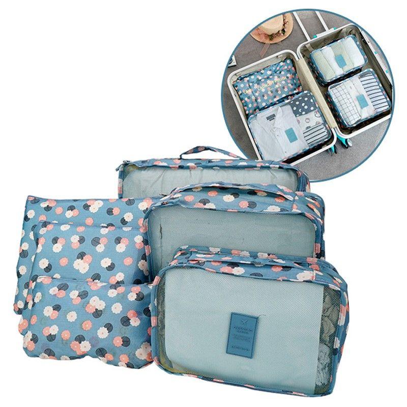 Set 6 Túi Đựng Quần Áo, Mỹ Phẩm, Đồ Dùng Cá Nhân Đi Du Lịch