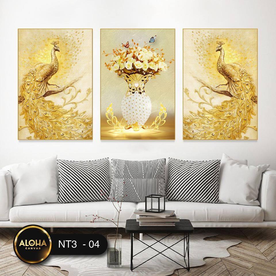 Mua 1 Tặng 1 Bộ 3 Tranh Treo Tường Phòng Ăn Canvas Khung Gỗ Dễ Dàng Lắp Đặt Không Cần Khoan Tường
