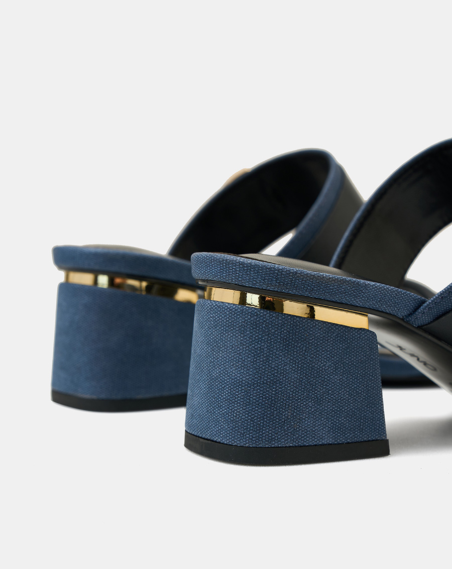 Giày Sandal Nữ 5cm Thời Trang JUNO Gót Trụ Thấp Quai Ngang Phối Khóa SD05105