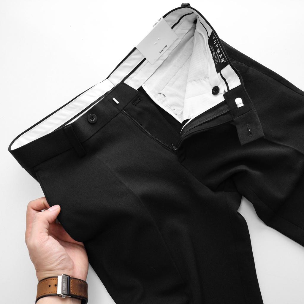 Quần vải nam - Quần âu nam màu đen form slim cropped | LASTORE MENSWEAR