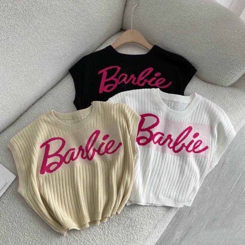 Áo croptop nữ cổ tròn tay hến BABIE chất len QC