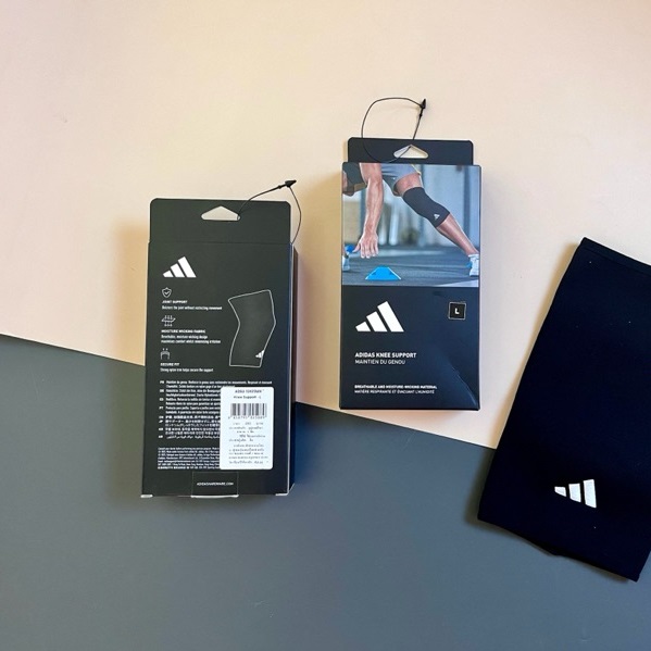 Bó Gối, Băng Gối Thể Thao Thun Co Giãn ADIDAS ADSU-1242WH Knee Support (1 Cái) - Hàng Chính Hãng