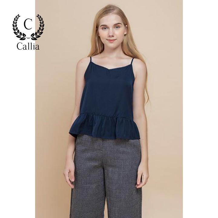 Áo hai dây nữ Callia String Blue cổ V(xanh đen)