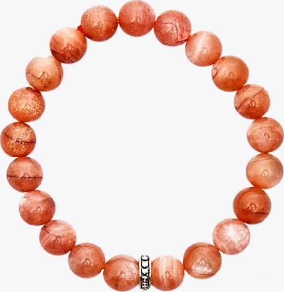 Vòng Tay Đá Mặt Trời Sunstone Charm Bạc Thái - Hỏa Thổ