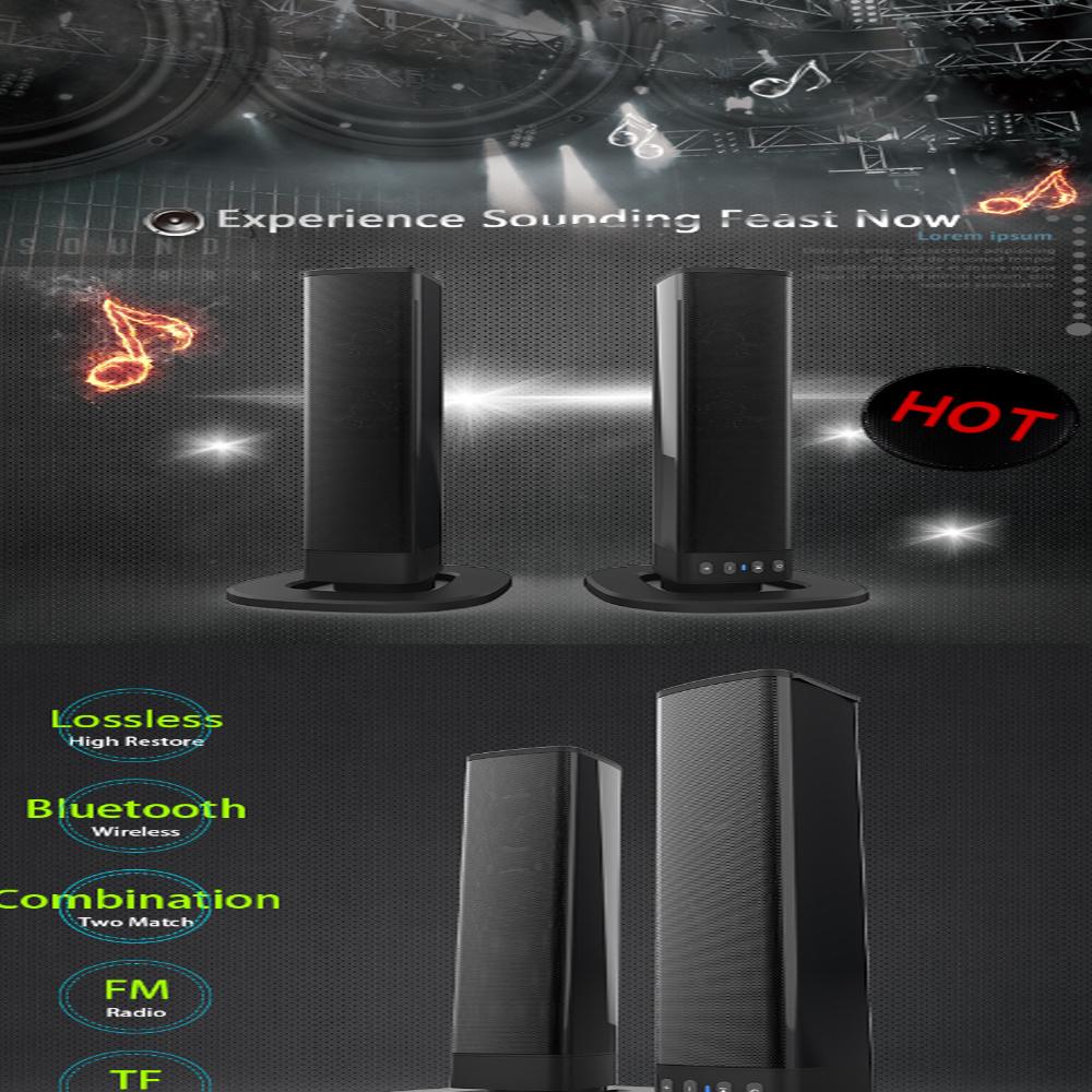 Loa loa bluetooth không dây loa truyền hình phân tách thanh âm nhạc thanh âm thanh cho loa siêu trầm máy tính cho TV với FM Radio TF Aux Color: BS-36
