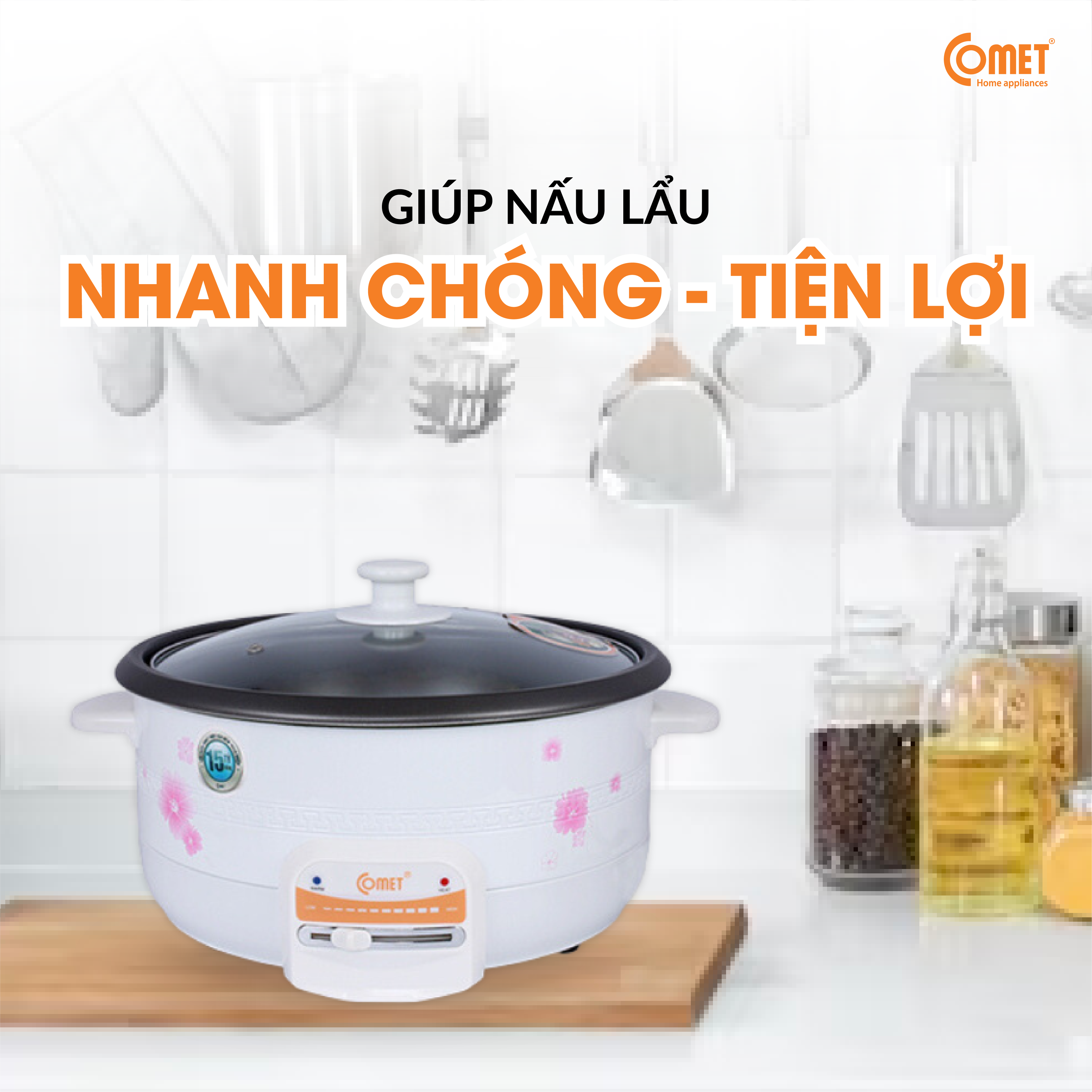 Nồi Lẩu Điện Comet CM7731 - Hàng Chính Hãng