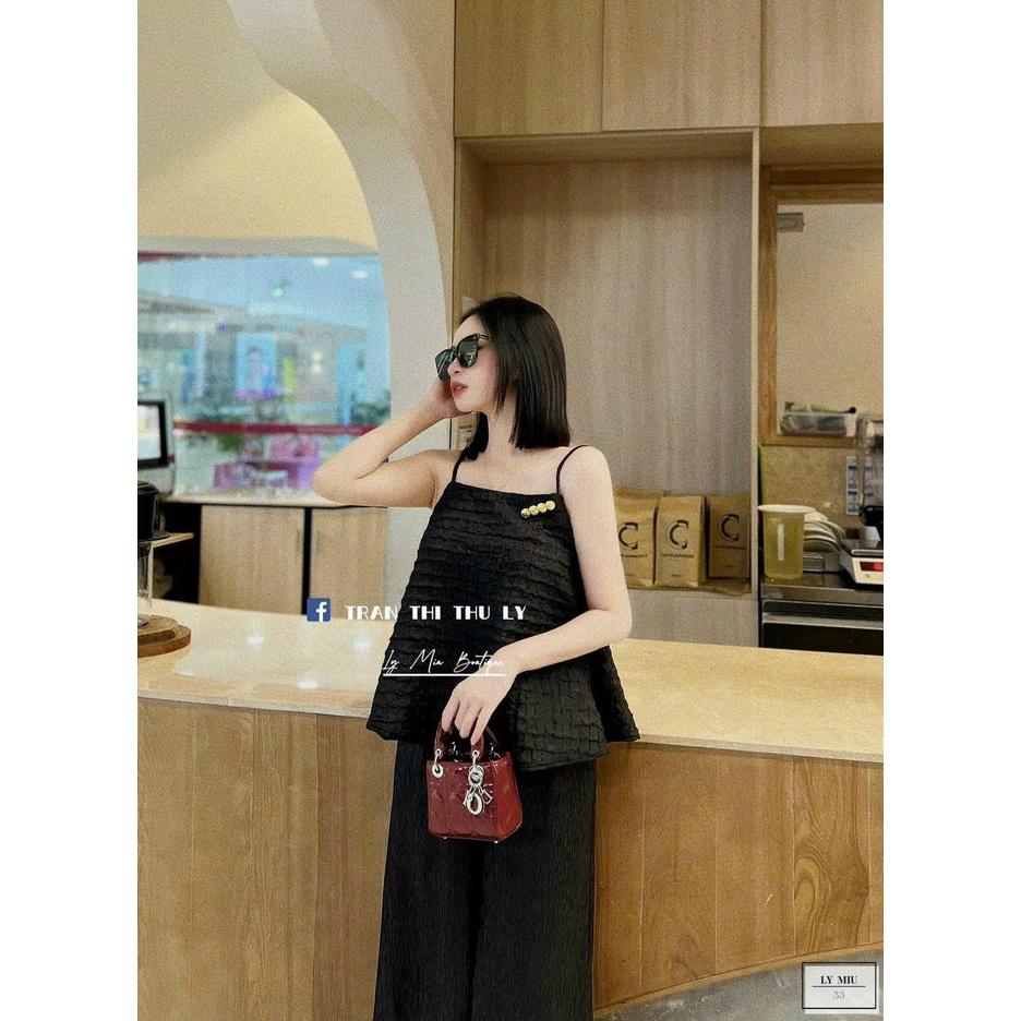 SET BỘ ĐI CHƠI, SET 2 MÓN ÁO BABYDOLL 2 DÂY DÁNG XÒE PHỐI QUẦN SUÔNG CỰC SANG