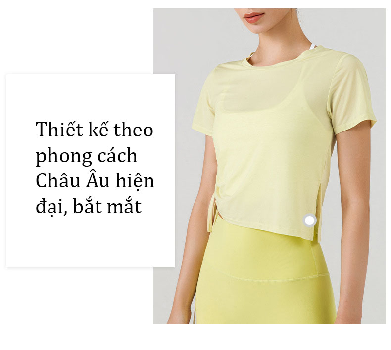 Áo nữ cổ tròn thể dục ngắn tay áo thun thể thao áo yoga mã DST281