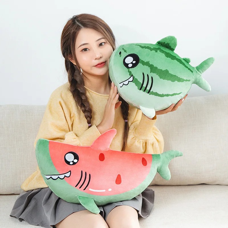 Thú nhồi bông cá mập dưa hấu cute - Size từ 40cm đến 85cm - Quà tặng gấu bông mềm mịn cute