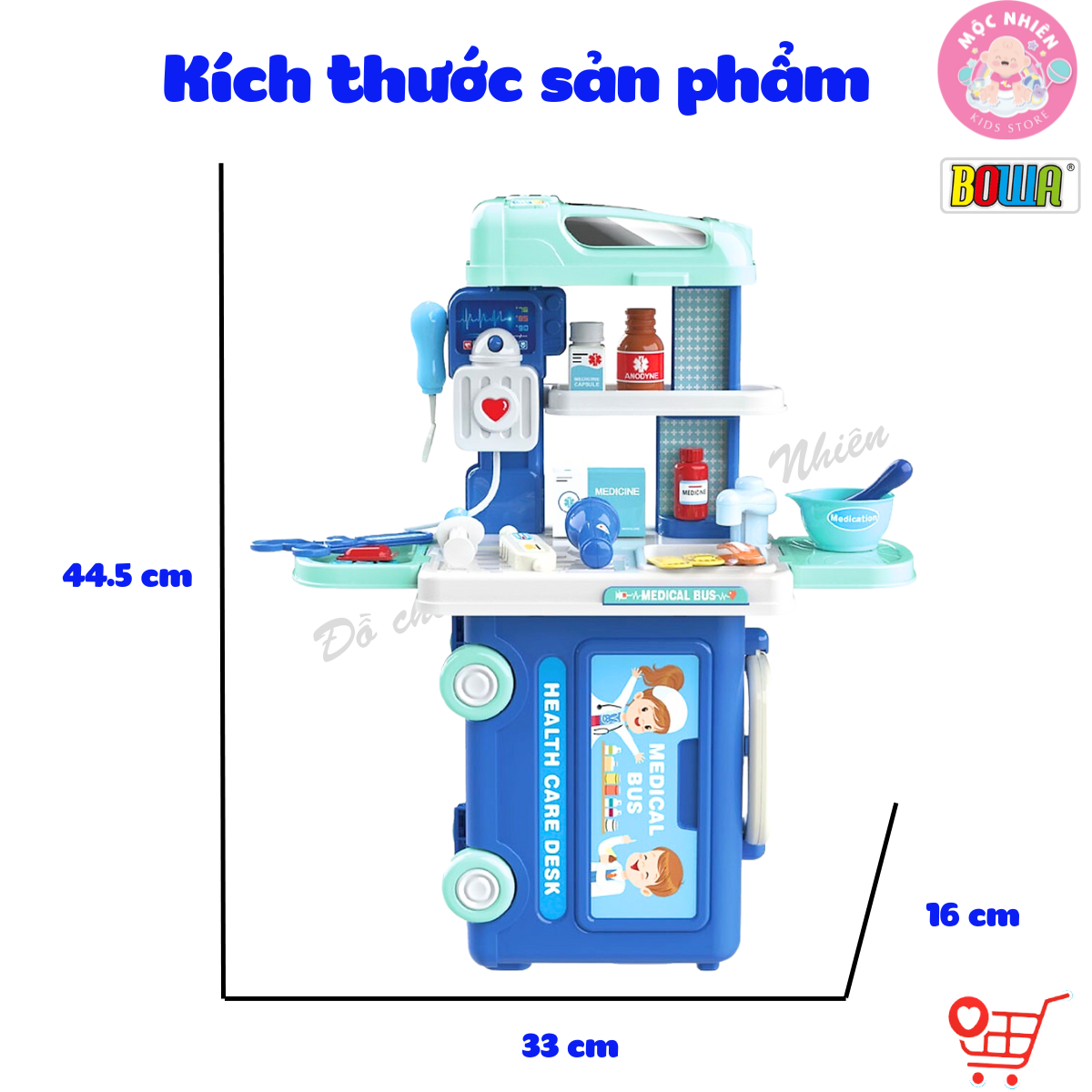 Đồ Chơi Hướng Nghiệp Nhập Vai Y Tế Bác Sỹ BOWA 8074 - Xe buýt y tế 29 chi tiết - Dành Cho Bé Từ 3 Tuổi