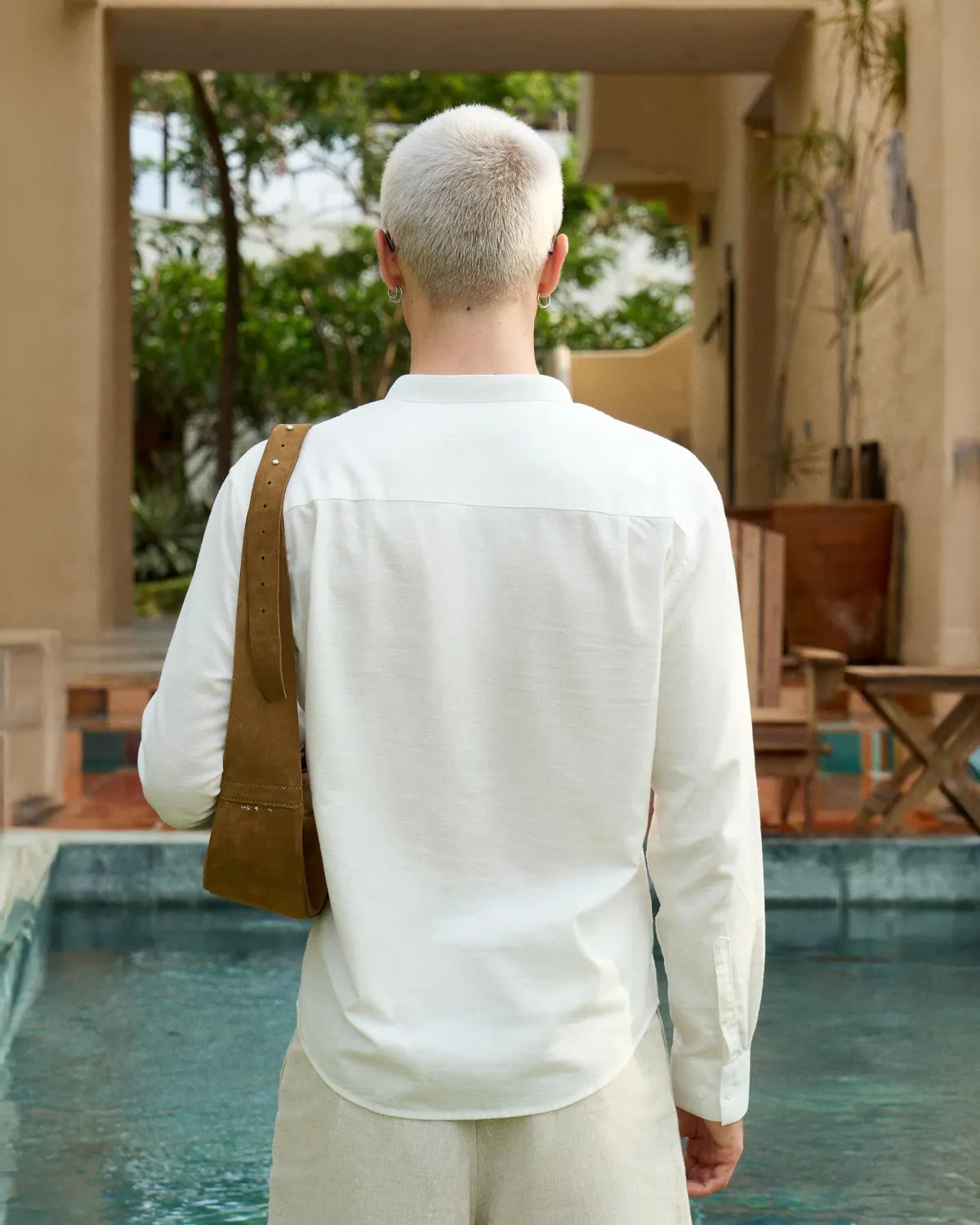 Áo sơ mi nam trụ giữa vải linen Form Regular - ROUTINE 10S26SHL007