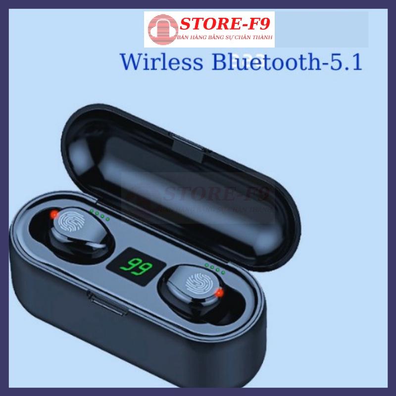 Tai Nghe Không Dây Bluetooth Cao Cấp Không Dây AMOI F9 TWS 5.0 bản QUỐC TẾ, chống ồn tích hợp sạc dự phòng 2500mAh