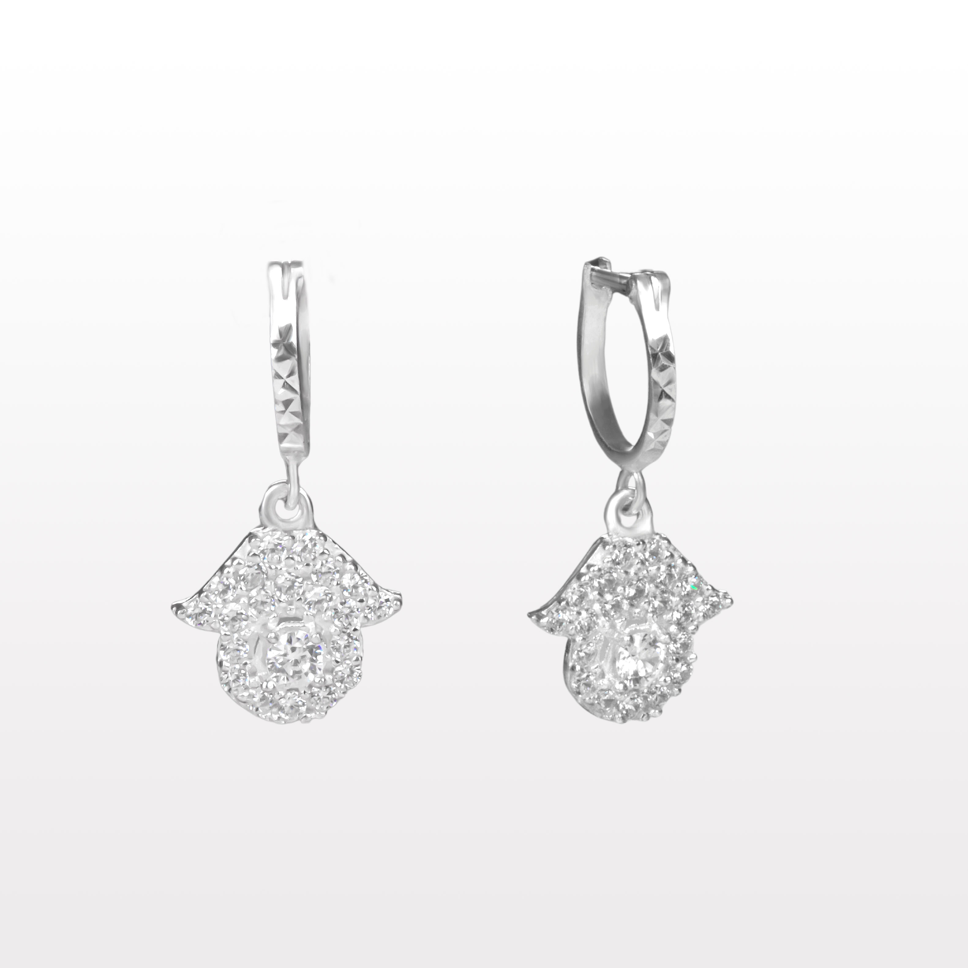 Bông tai nữ bạc gắn đá trắng - SB30190