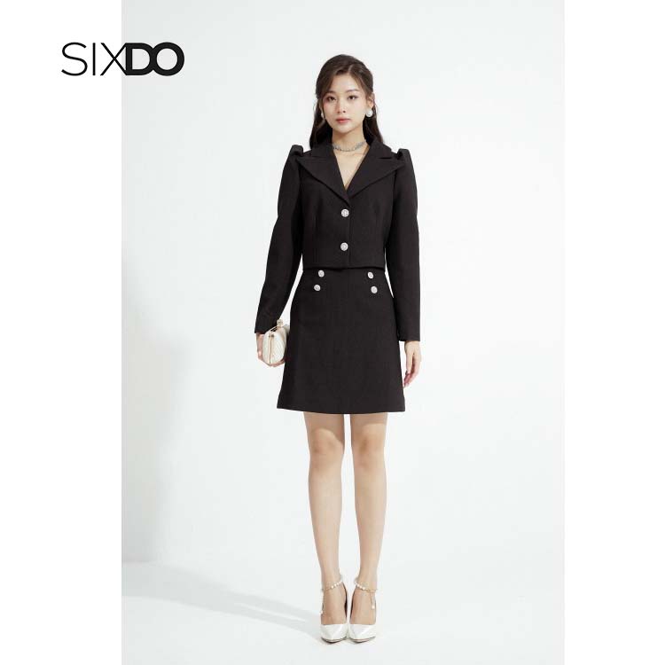 Chân váy A nữ phối cúc dọc SIXDO