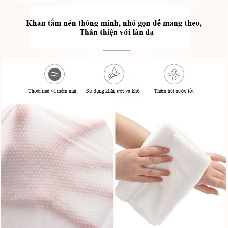 Khăn Tắm Nén Du Lịch Bằng Cotton Tiện Lợi Dùng Một Lần 70*140cm - Khăn Nén Spa - Chính Hãng