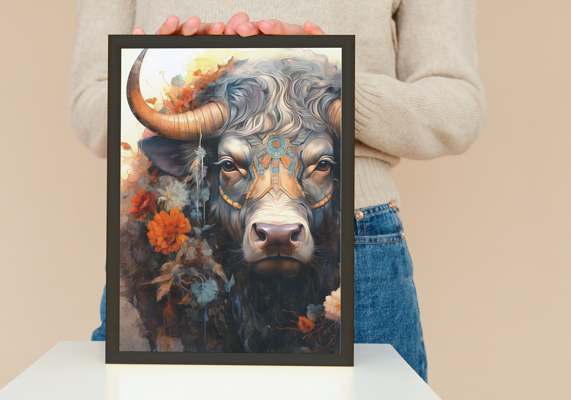 Quà tặng cho tâm | Tuổi Sửu | Tranh canvas nghệ thuật