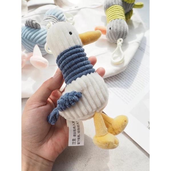 Móc khoá gấu bông vịt cà khịa ếch kermit mèo cá chim cánh cụt bò sữa mây Ulzzang xinh xắn