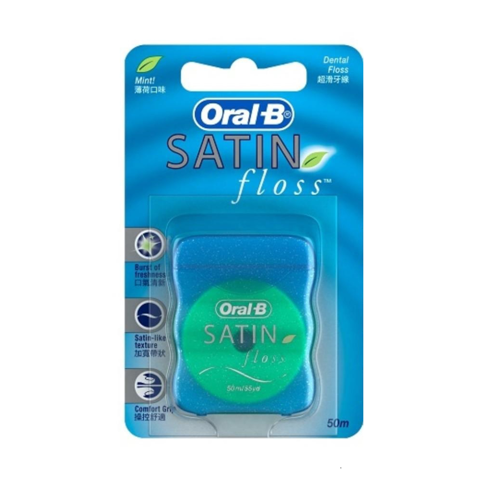 Combo 2 Chỉ Nha Khoa ORAL-B Satin Mint Cho Nứu Nhạy Cảm (Hộp 50m)