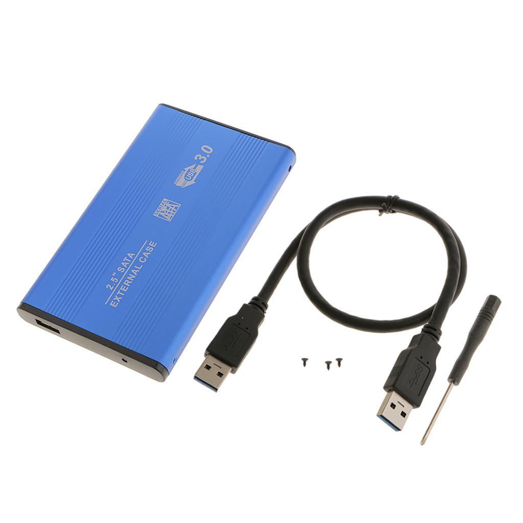 2.5" Sata USB3.0 Hard Drive HDD Case External Laptop Disk Case Blue