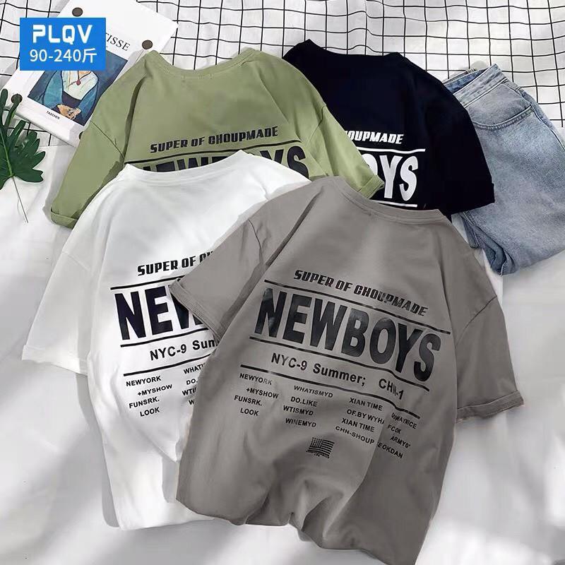 Áo thun tay lỡ form rộng họa tiết NEW BOY - Unisex nam nữ đều mặc được