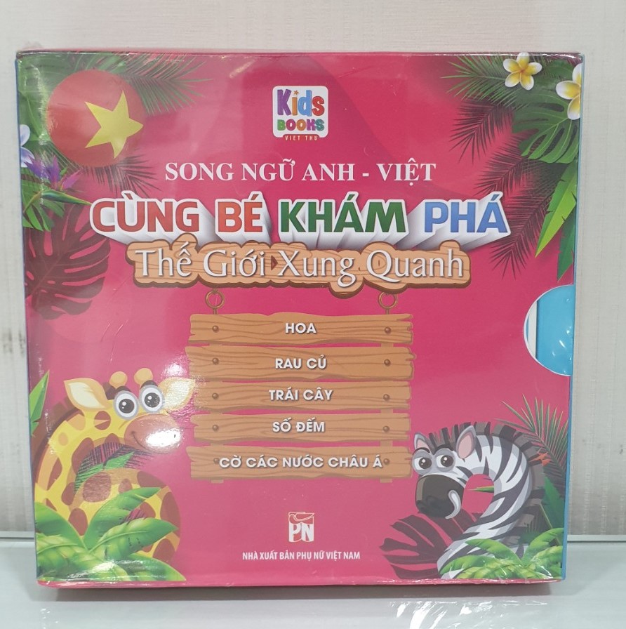 Combo Sách Song Ngữ Anh - Việt: Cùng Bé Khám Phá Thế Giới Xung Quanh : Hoa - Rau Củ - Trái Cây - Số Điếm - Cờ Các Nước Châu Á