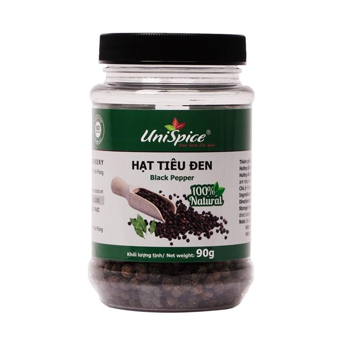 Hạt tiêu đen-Hạt tiêu đen Unispice 90g thơm, cay chất lượng cao.Gia vị tự nhiên
