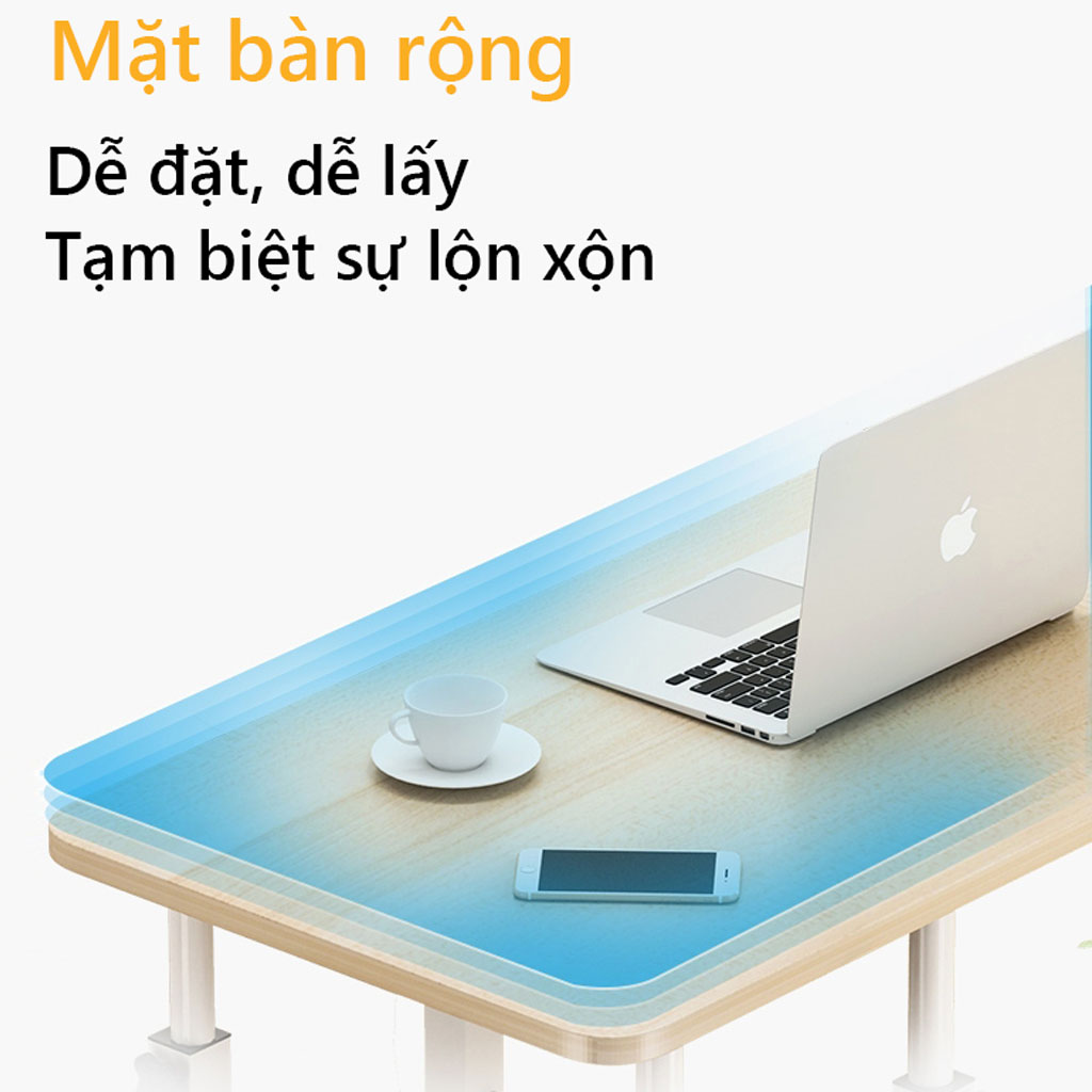 Bàn Kê Laptop Di Động ,Bàn Làm Việc Đa Năng , Bàn Học Sinh Có Thể Thay Đổi Chiều Cao, Có Bánh Xe Di Chuyển, Chất Liệu Gỗ Ép, Khung Sắt Chắc Chắn, Thông Minh, Tiện Lợi - 4417