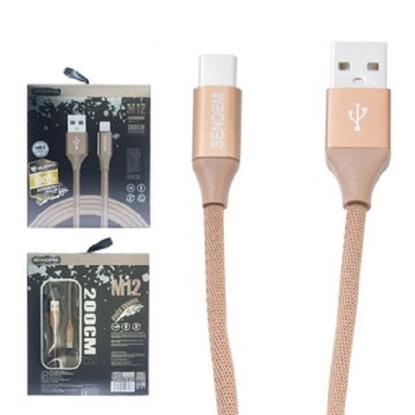 Cáp Micro USB Sendem M12 - ( Dài 2m ) - Hàng Chính Hãng (Giao màu ngẫu nhiên)